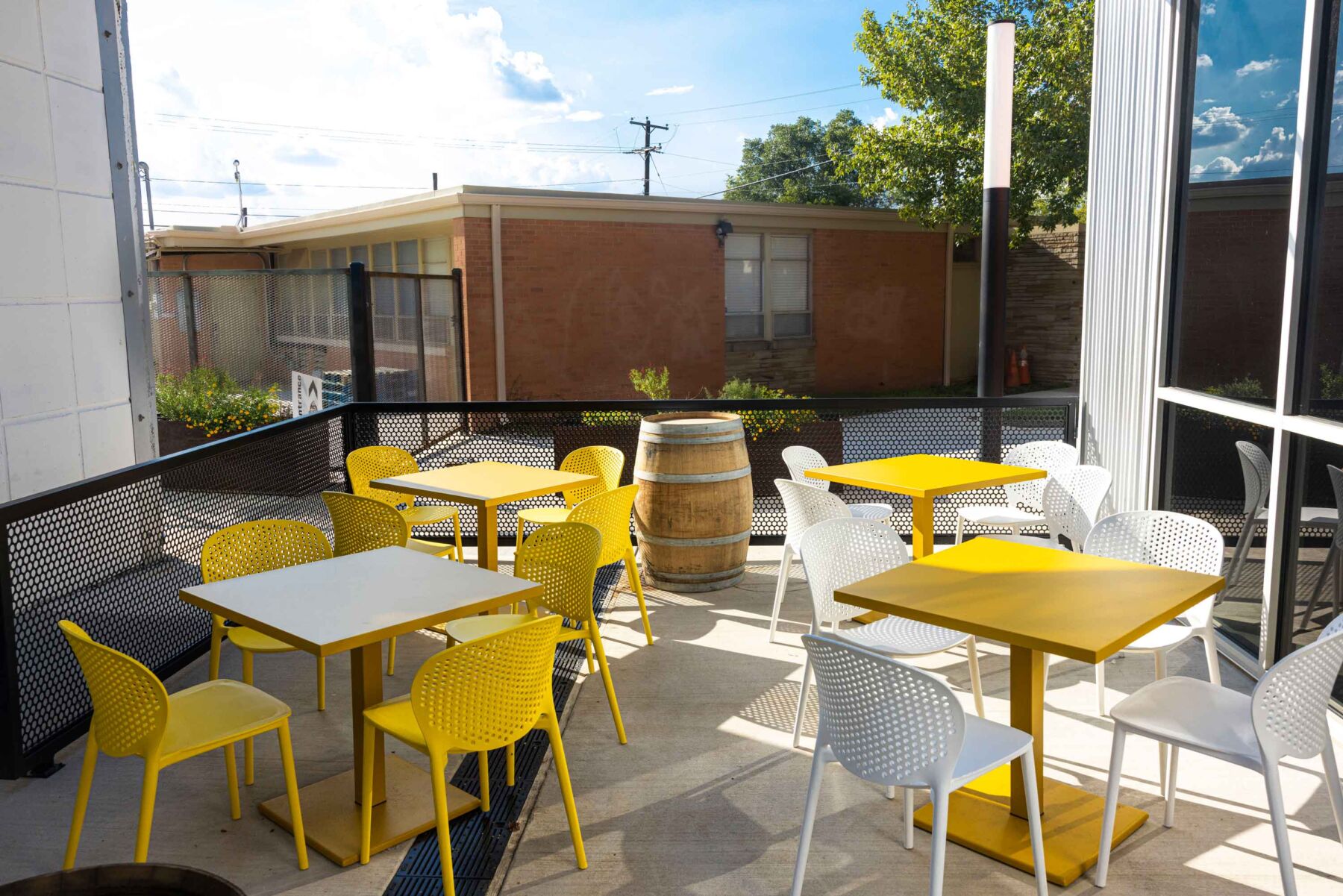 Middle Patio Yellow Tables